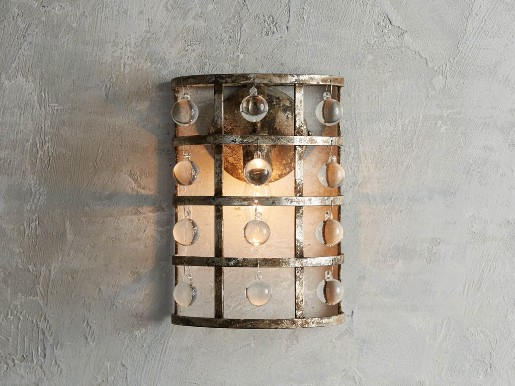 La Cage Sconce in Silver Clay
