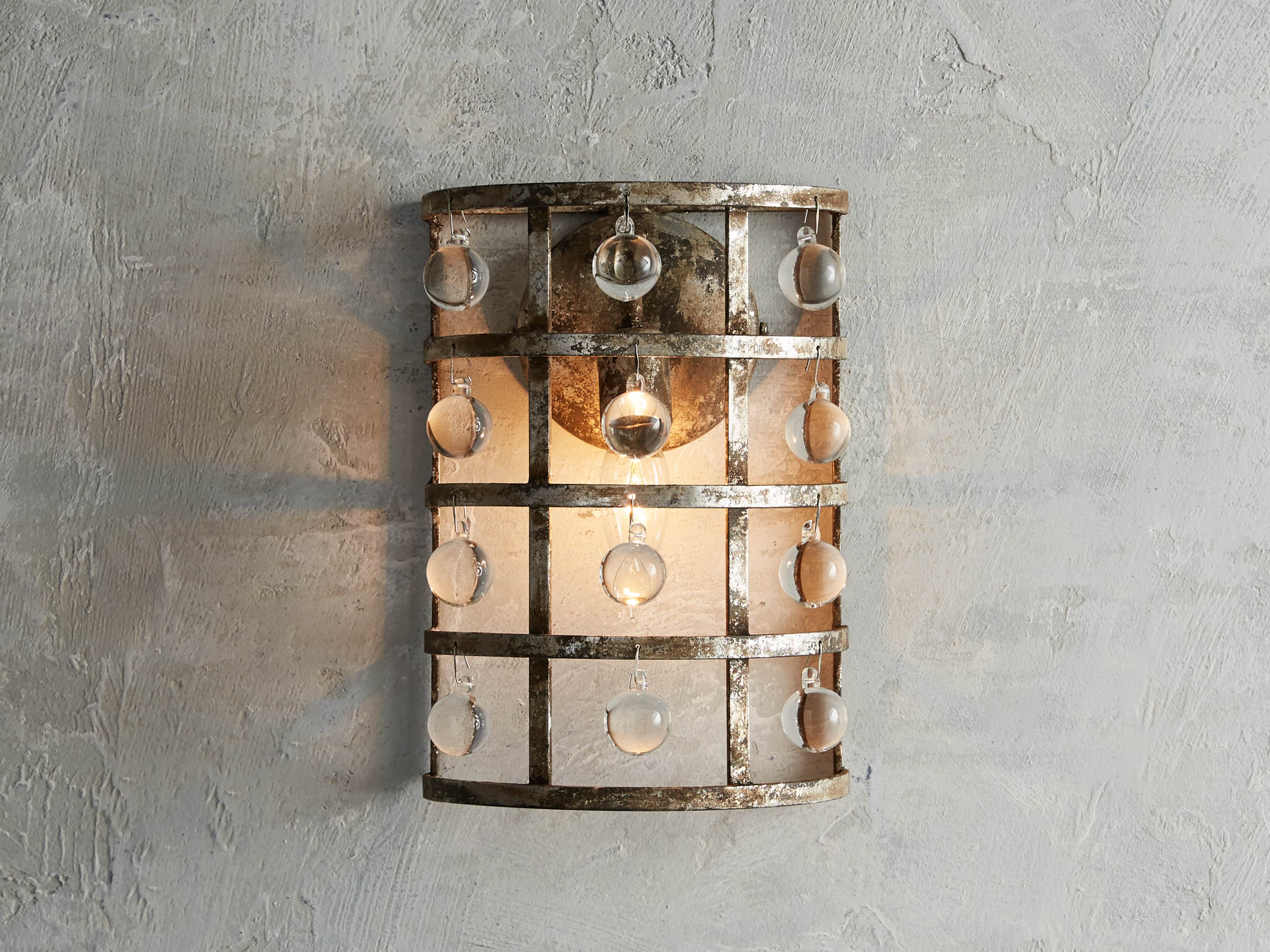 La Cage Sconce in Silver Clay