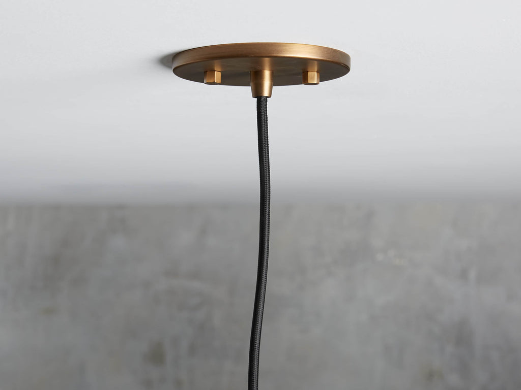 Industrial Cloche Pendant in Antiqued Brass