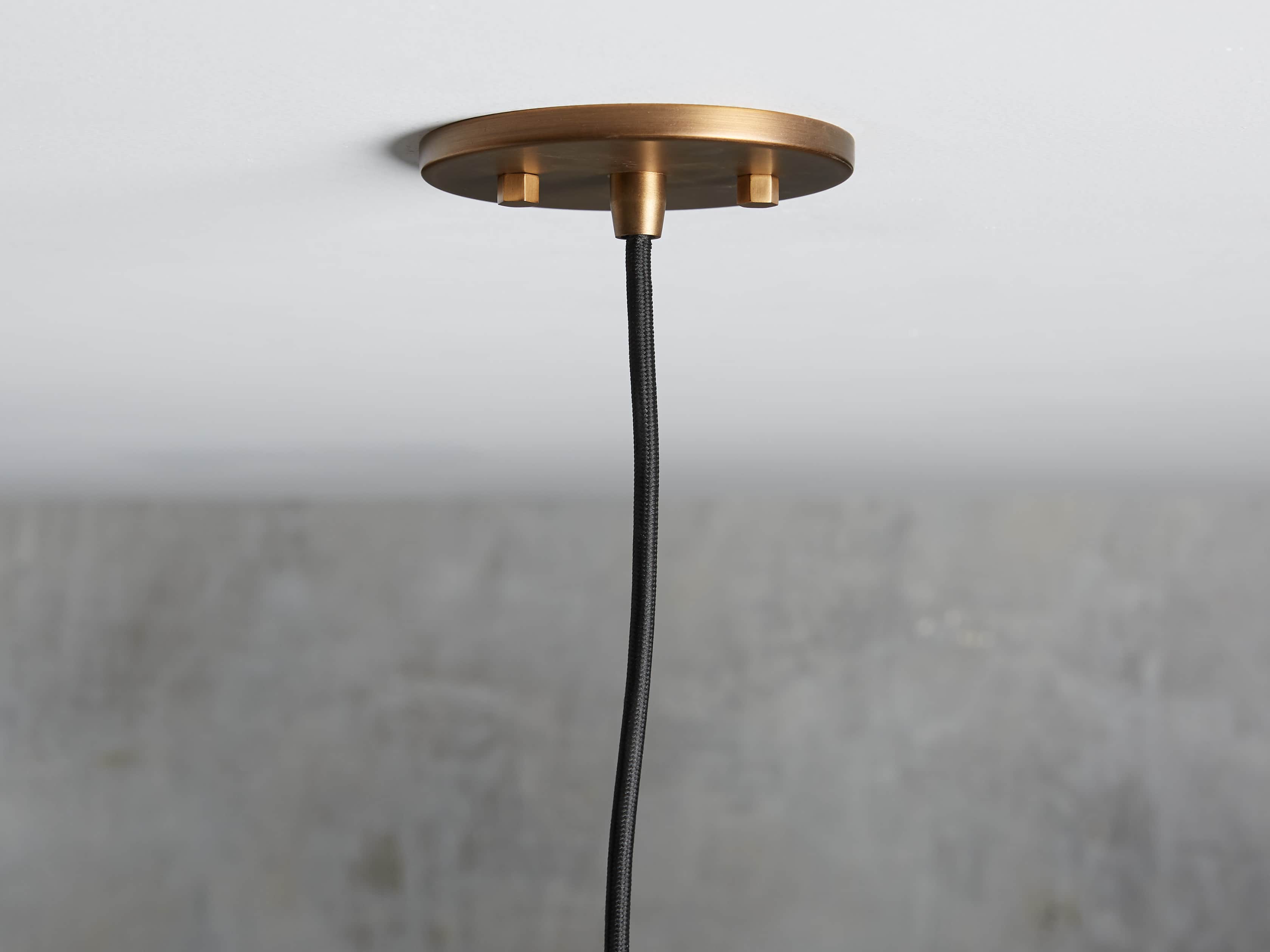 Industrial Cloche Pendant in Antiqued Brass