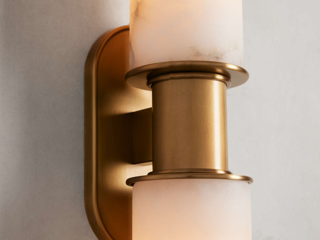 Harlin Double Sconce in Alabaster