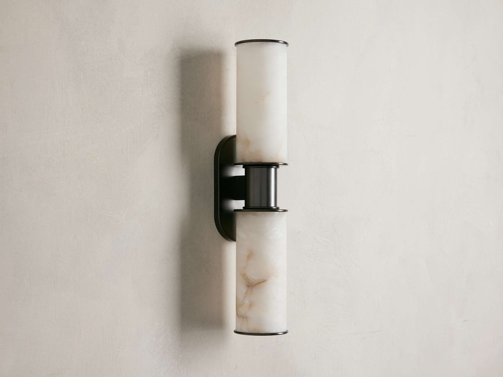 Harlin Double Sconce in Alabaster