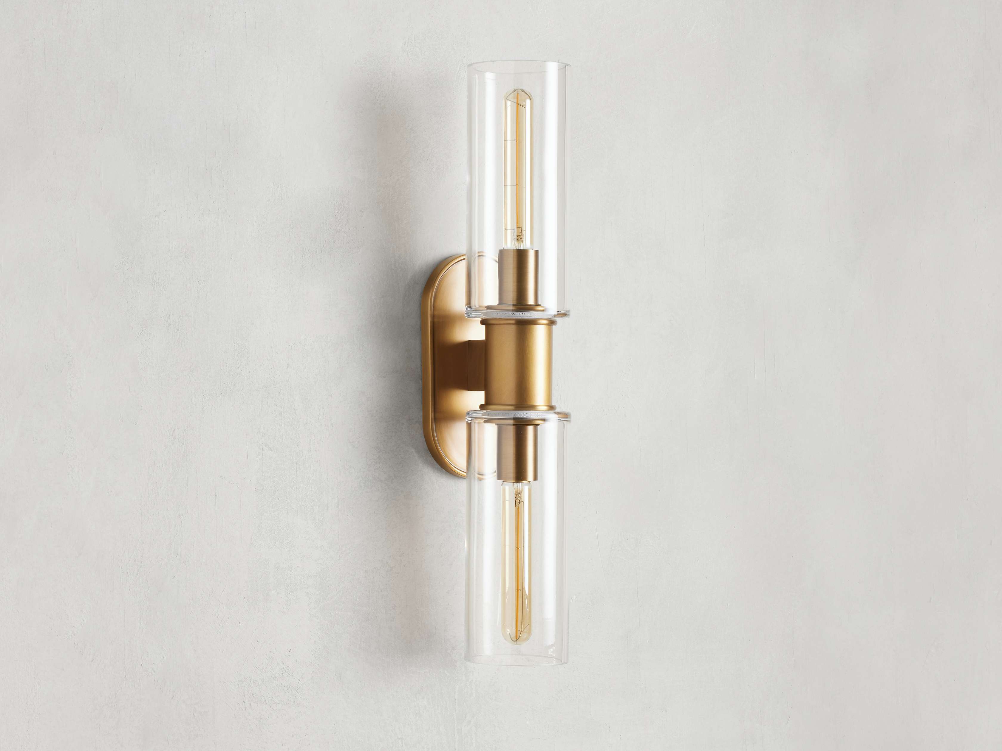 Harlin Double Sconce in Clear Brass