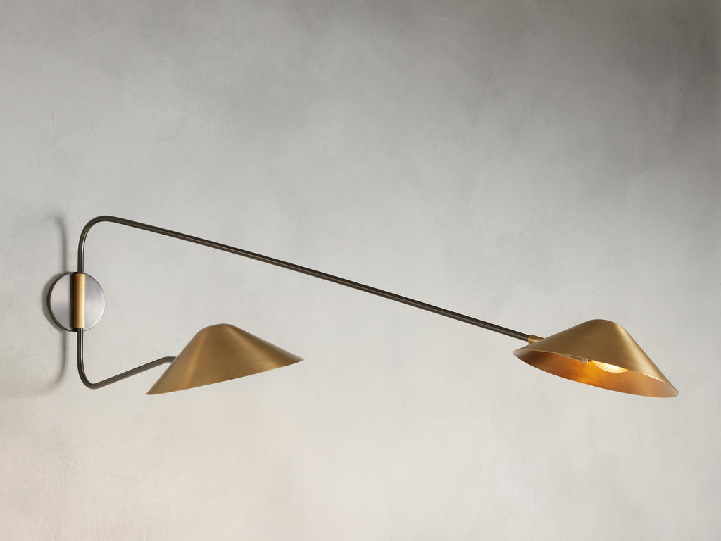 Simms Long Arm Double Sconce