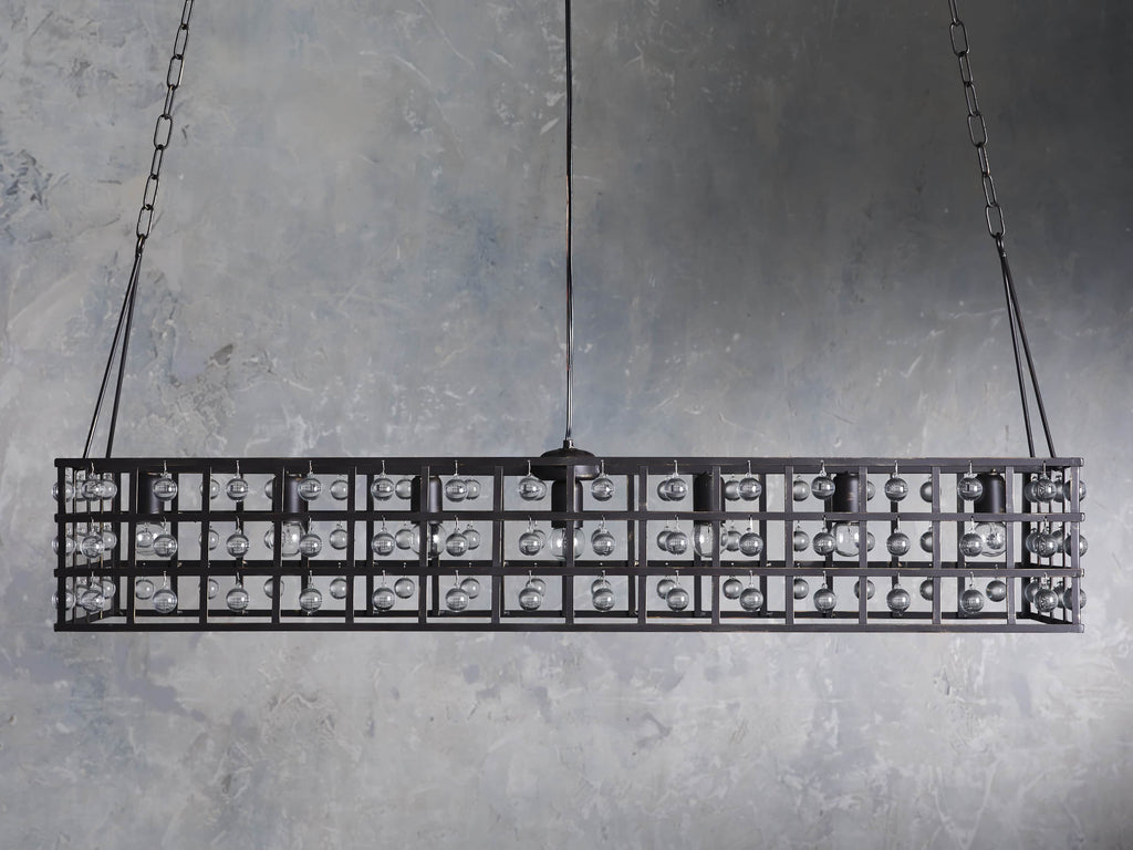 La Cage 50" Rectangular Chandelier in Bronze