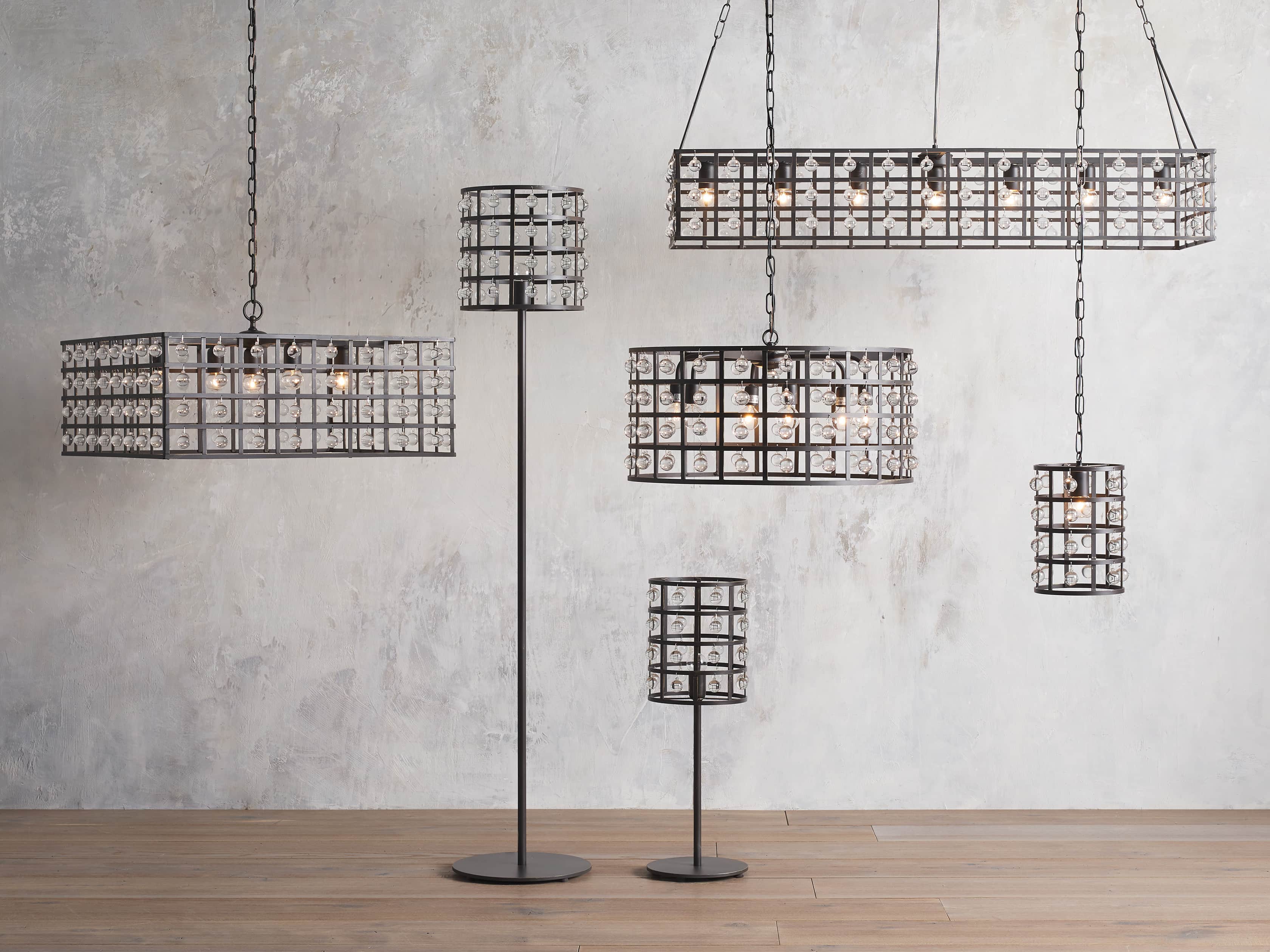 La Cage 6 Light Chandelier in Bronze