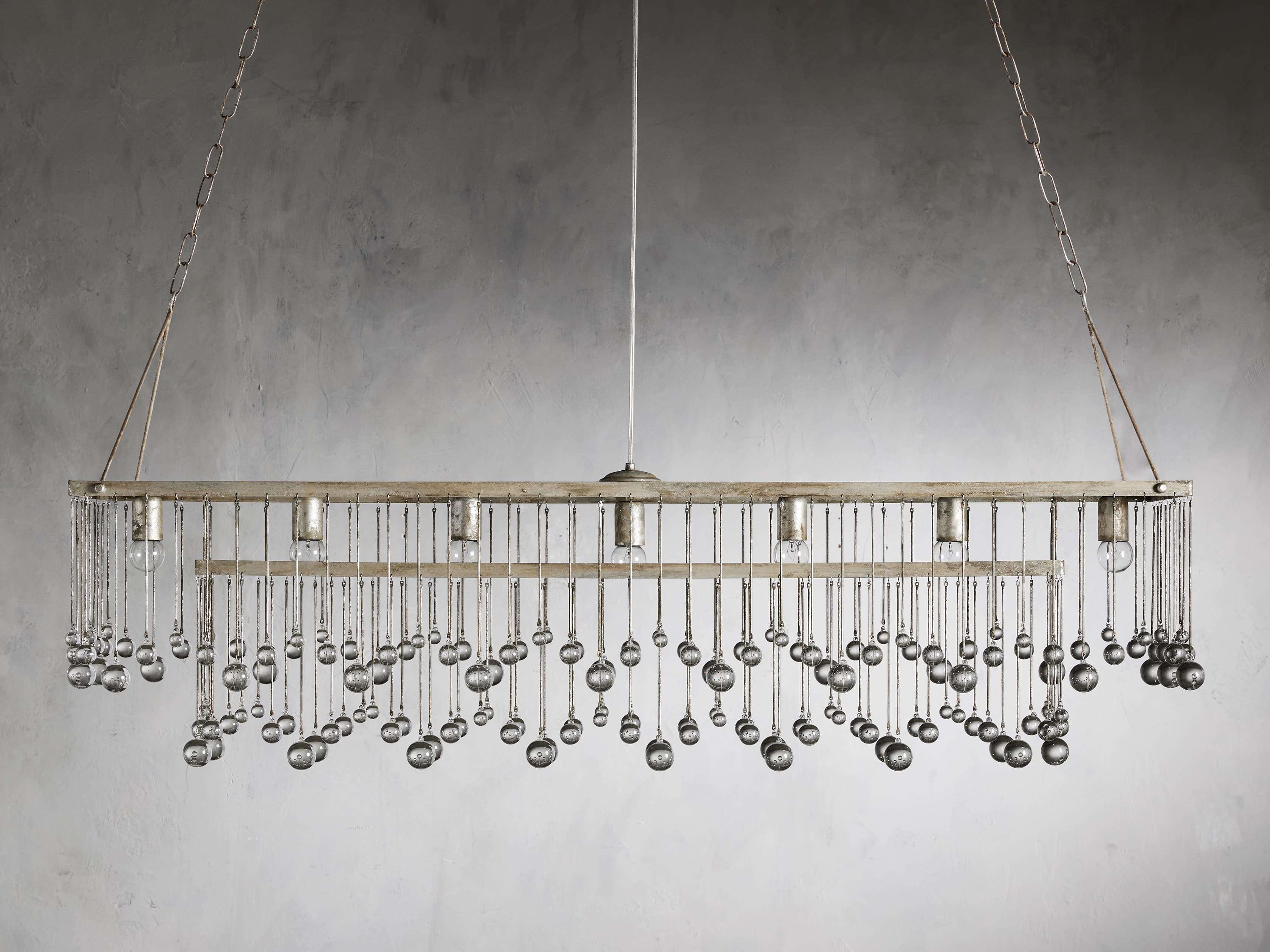 Aubrey Rectangular Chandelier in Silver