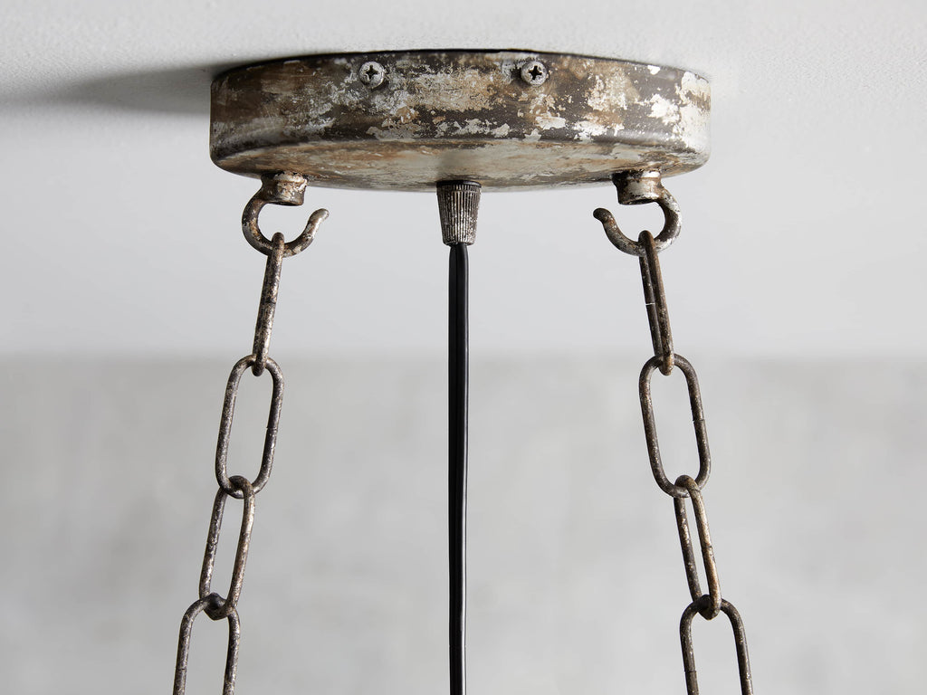 La Cage Oval Chandelier in Silver Clay